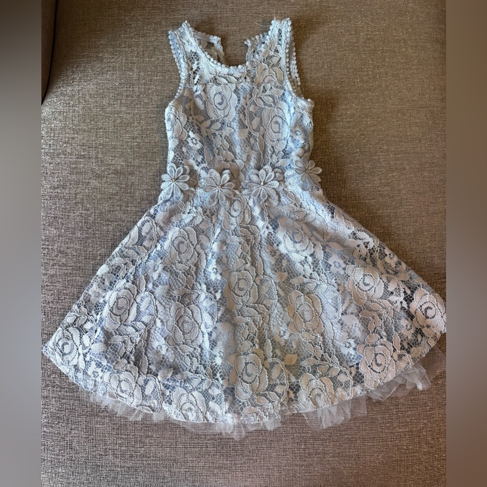 Elegant Blue Lace 4T Dress